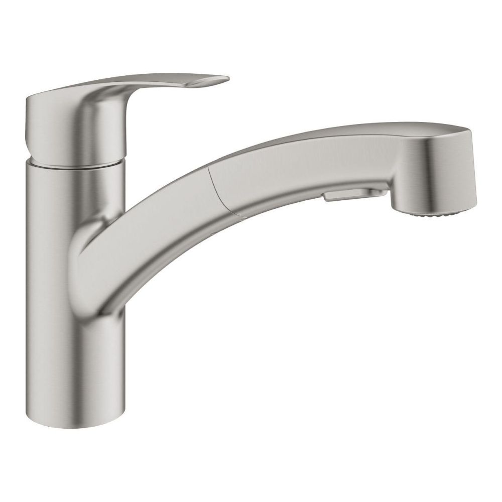 Смеситель для кухни GROHE Eurosmart с вытяжным душем, суперсталь (30305DC1)