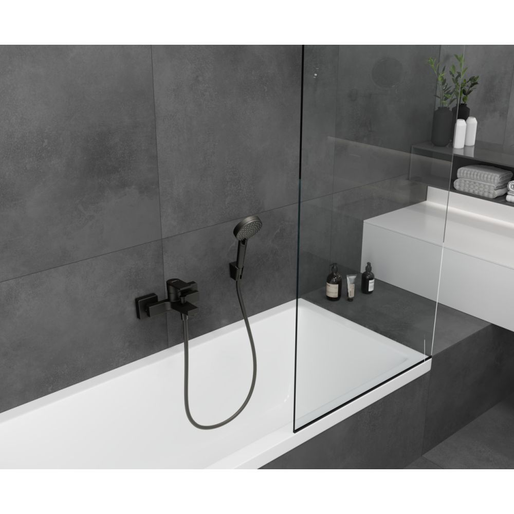 Смеситель для ванны hansgrohe Vernis Shape внешнего монтажа 71450670, матовый черный