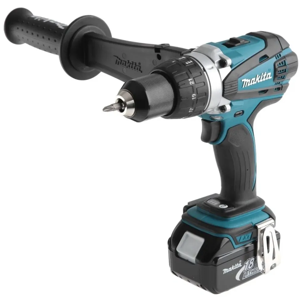 Аккумуляторная дрель-шуруповерт Makita, 18 В, 2000 об/мин, с 2 АКБ 3 Ач и ЗУ, в кейсе, DDF458RFE