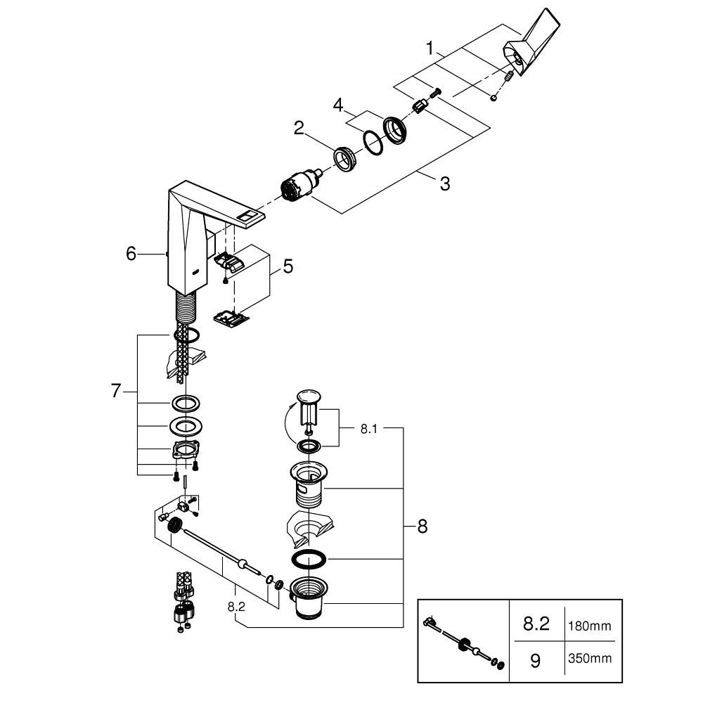 Смеситель для раковины GROHE Allure Brilliant, хром (23109000)