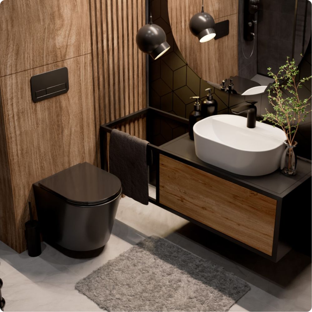 Комплект инсталляции GROHE Solido 38811KF0 с унитазом AQUAme AQM2001MB и сиденьем с микролифтом (NW0294)