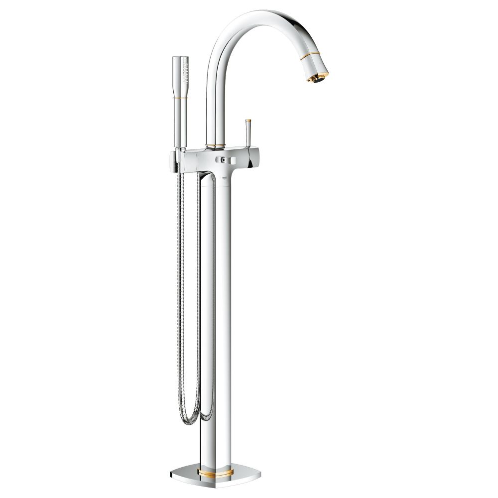 Внешняя часть смесителя для ванны GROHE Grandera напольного монтажа, хром/золото (23318IG0)