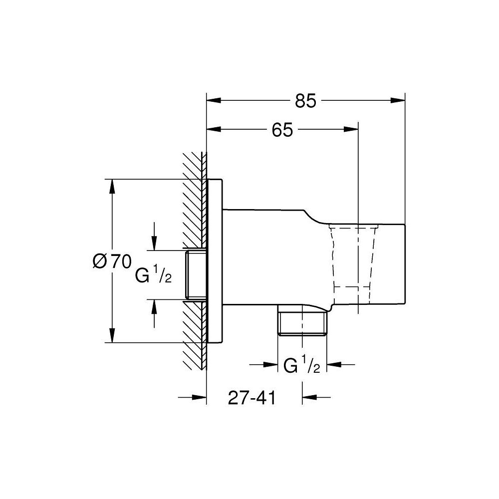 Набор для гигиенического душа скрытого монтажа GROHE BauFlow, хром (NH0001)