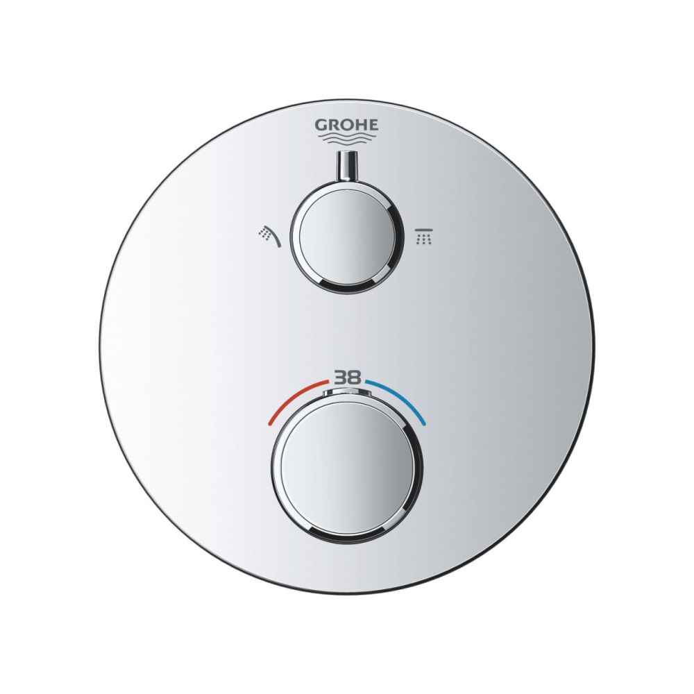 Внешняя часть термостата для душа GROHE Grohtherm на 2 потребителя, круглая, хром (24076000)