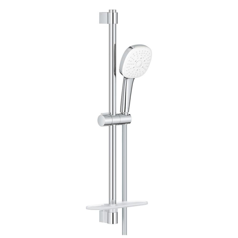 Душевой гарнитур GROHE Tempesta Cube 110 с мыльницей, 3 режима струи, душевая штанга 600 мм, 7,4 л/мин, хром (27576003)