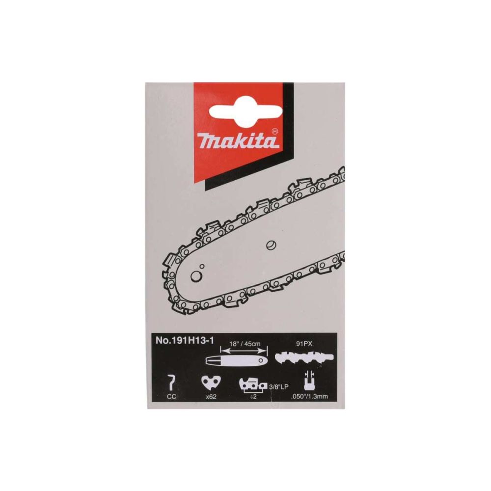 Цепь Makita 45 см/18", шаг 3/8", паз 1.3 мм, 62 звена, 91PX, 191H13-1