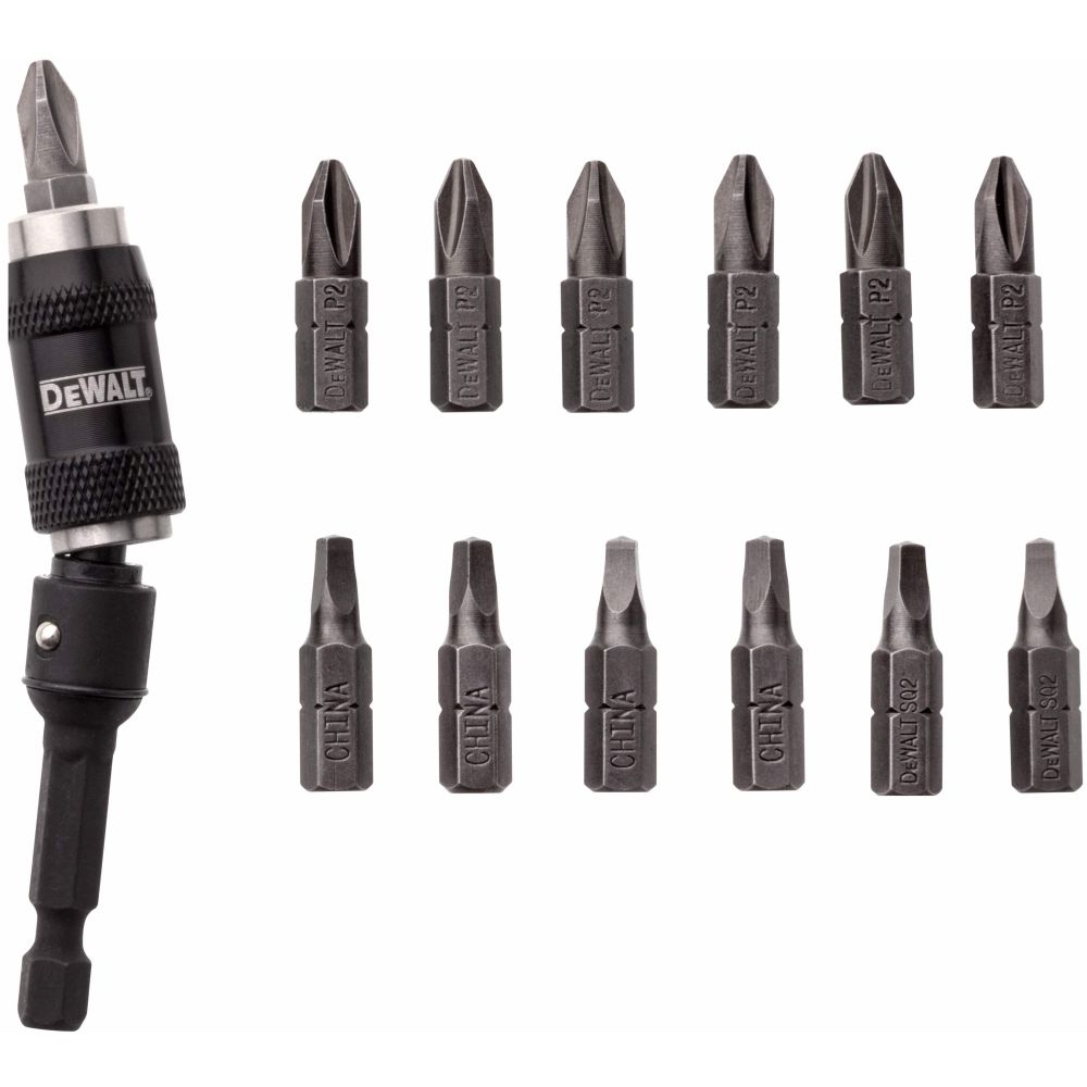 Набор бит DEWALT DWPVTC14, с магнитным держателем, PH2/SQ2, 25 мм, 14 шт. (DWPVTC14-XJ)