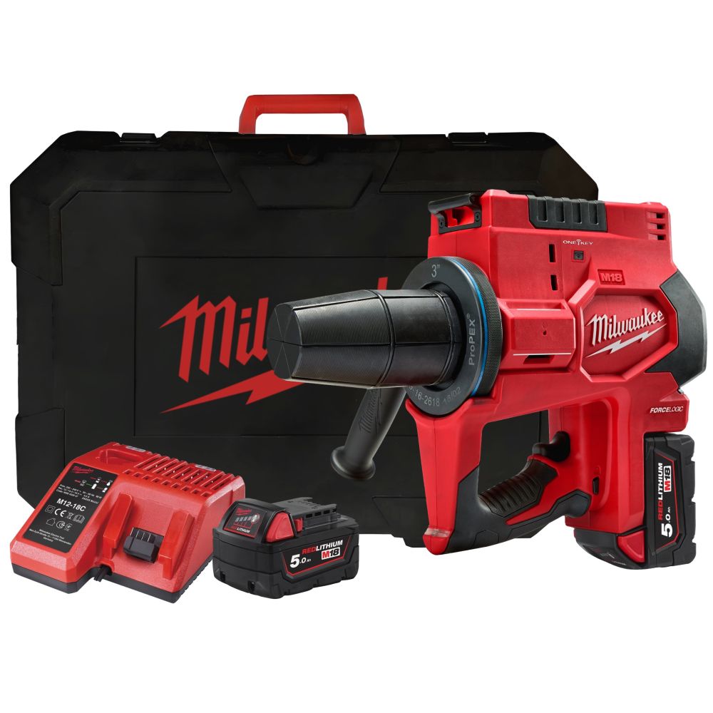 Аккумуляторный расширительный инструмент Milwaukee M18 ONEBLPXPL-502C, 18 В, с 2 АКБ 5 Ач и ЗУ, в кейсе, 4933464299