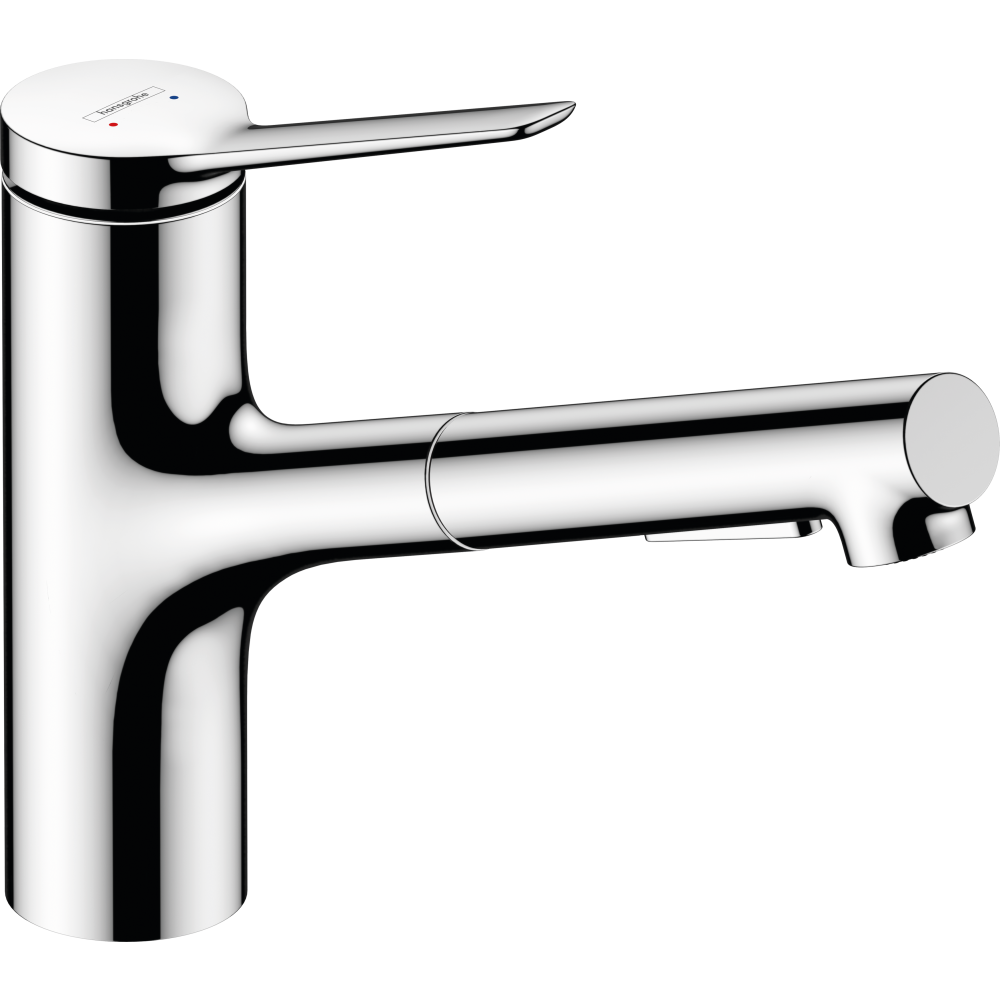 Смеситель для кухонной мойки hansgrohe Zesis M33 150, с вытяжным душем 2jet, sBox lite 74803000, хром