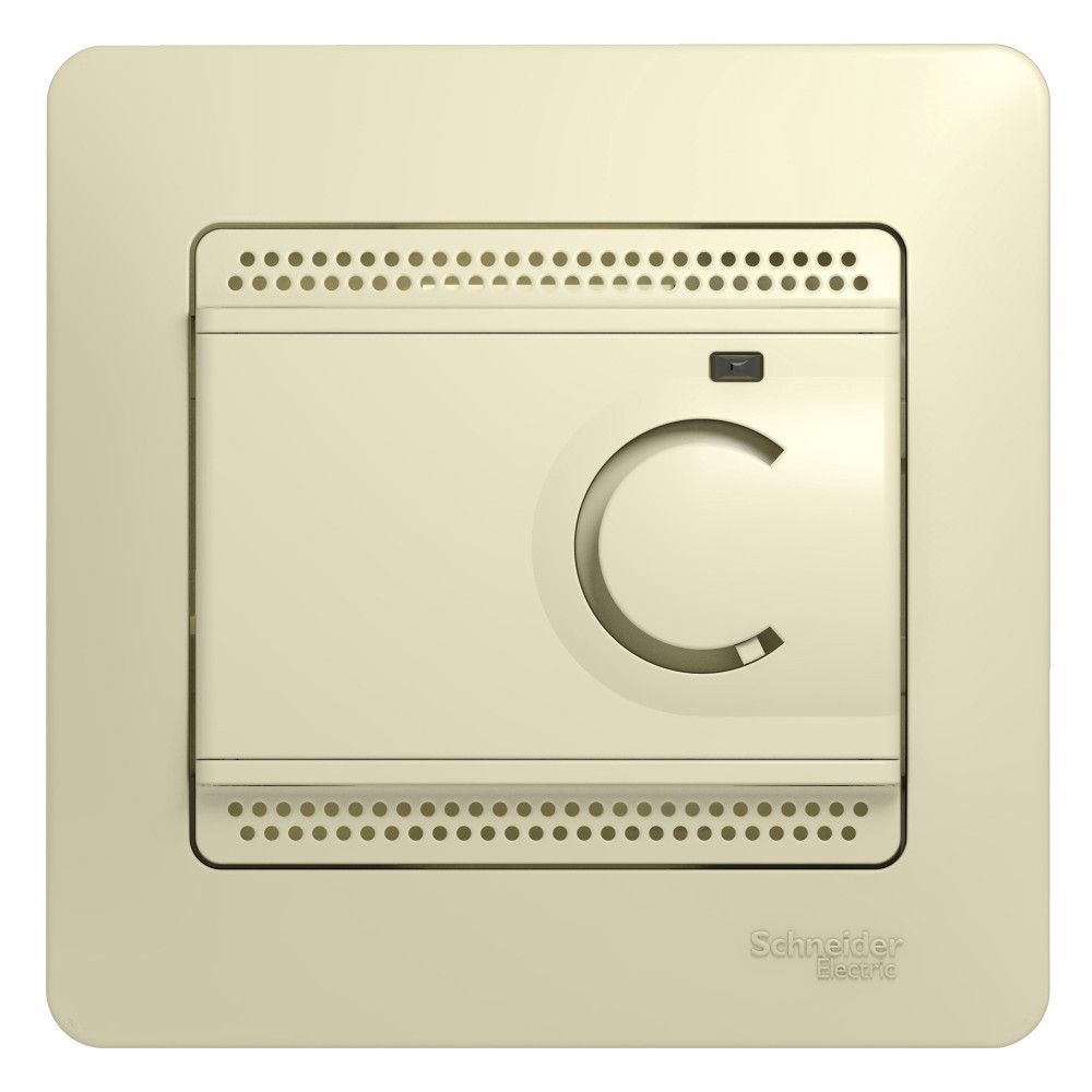Термостат электронного теплого пола с датчиком от +5 до +50°C 10A Systeme Electric (Schneider Electric) Glossa, бежевый GSL000238