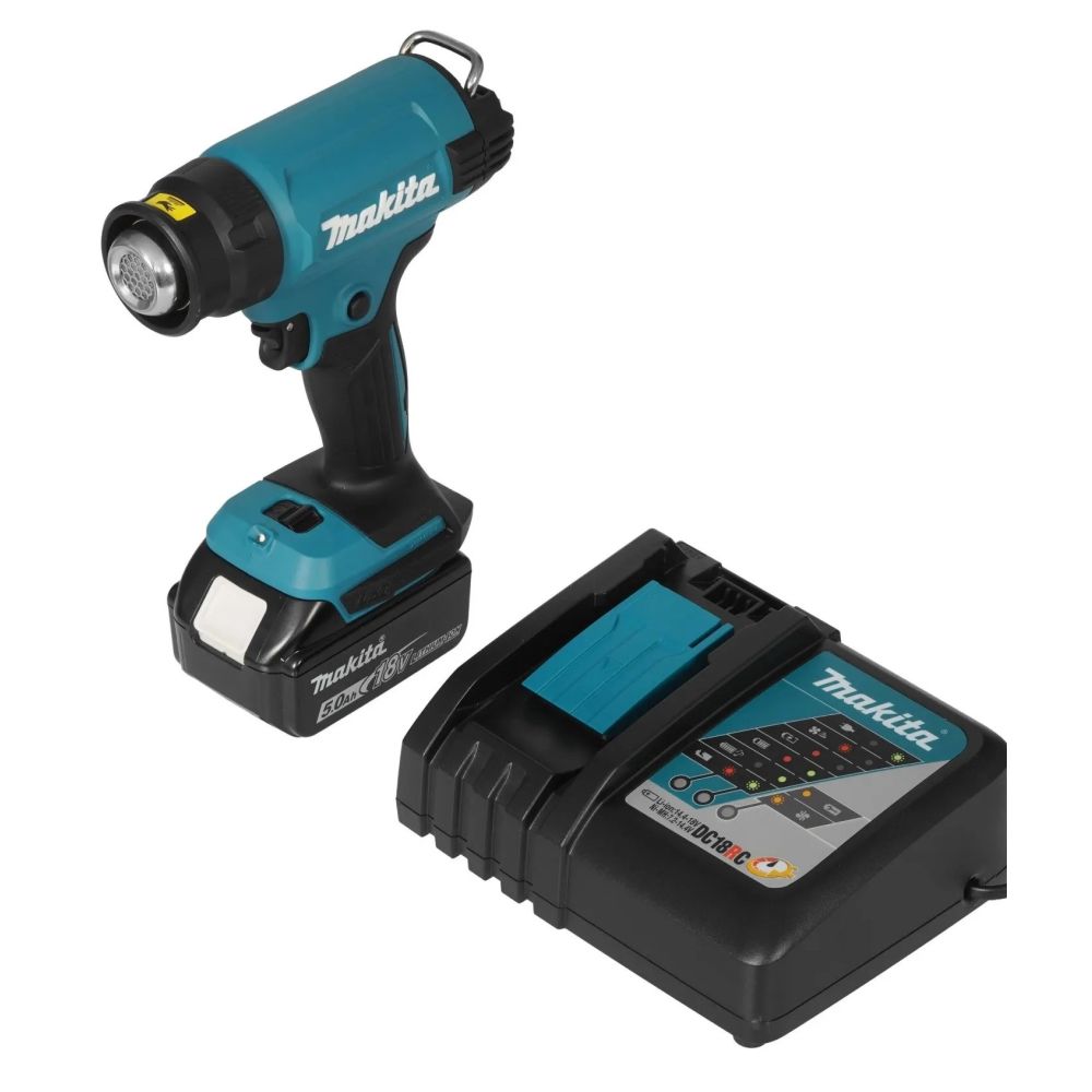 Аккумуляторный тепловой пистолет (фен) Makita LXT 18В, 1 режим, 550°, АКБ 5.0 Ач, З/У, кейс MakPac, DHG181RT1J