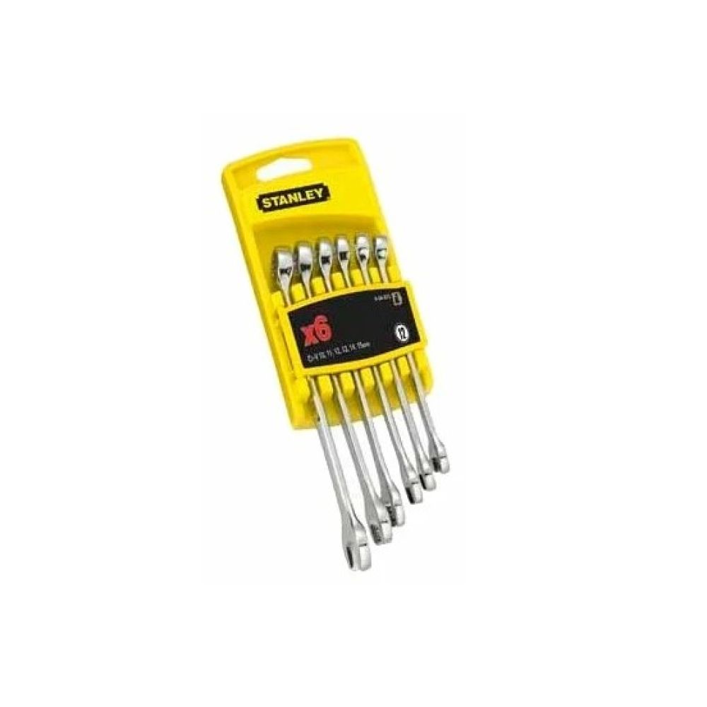 Набор из 6 удлиненных ключей гаечных STANLEY 4-94-646, комбинированных метрических полностью хромированных