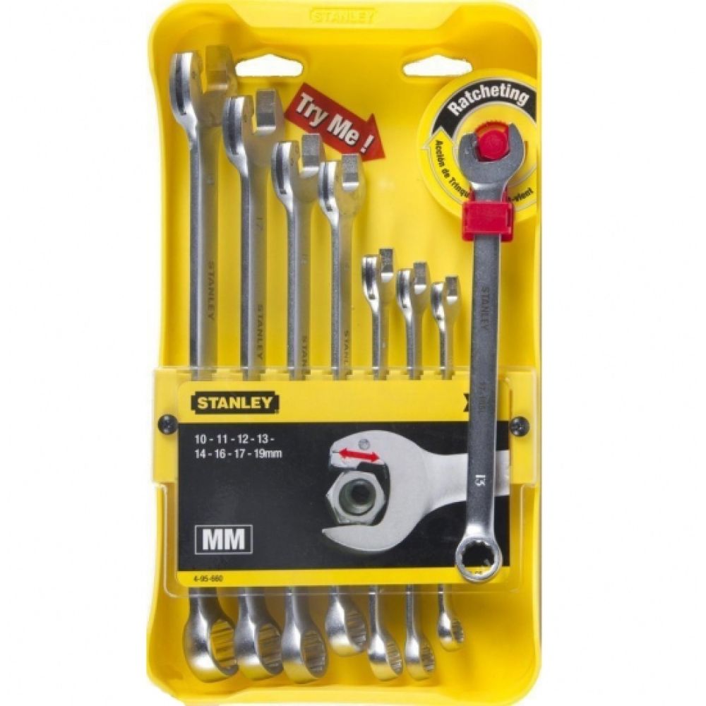 Набор из 8 Ключей гаечных комбинированных STANLEY 4-95-660, 10-11-12-13-14-16-17-19 мм