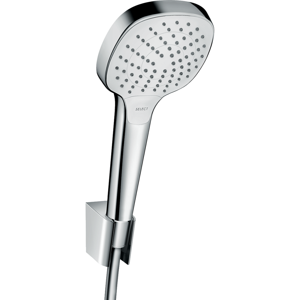Душевой набор hansgrohe Croma Select E 110 3jet Vario с держателем и шлангом 160 см 26413400, белый/хром