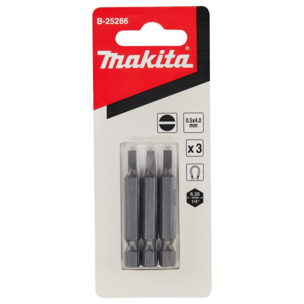 Бита Makita SL0.5x4, 50 мм, HEX, 3 шт. (B-25286)