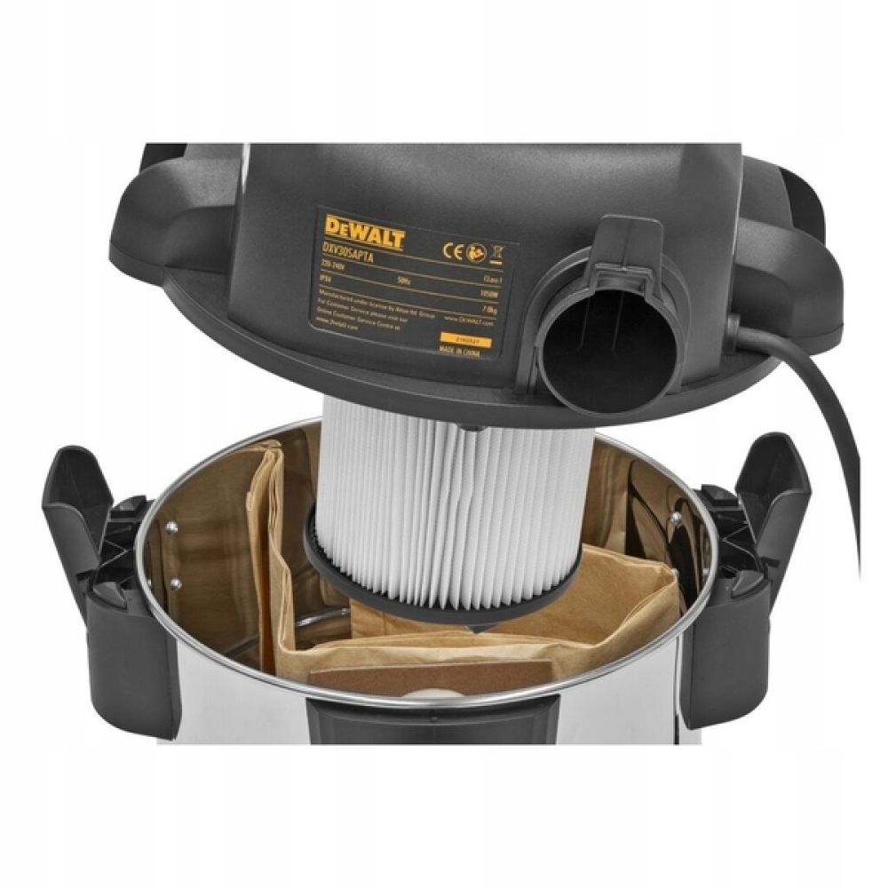 Строительный пылесос DEWALT DXV30SAPTA, 750 Вт, 30 л (DXV30SAPTA-QT)