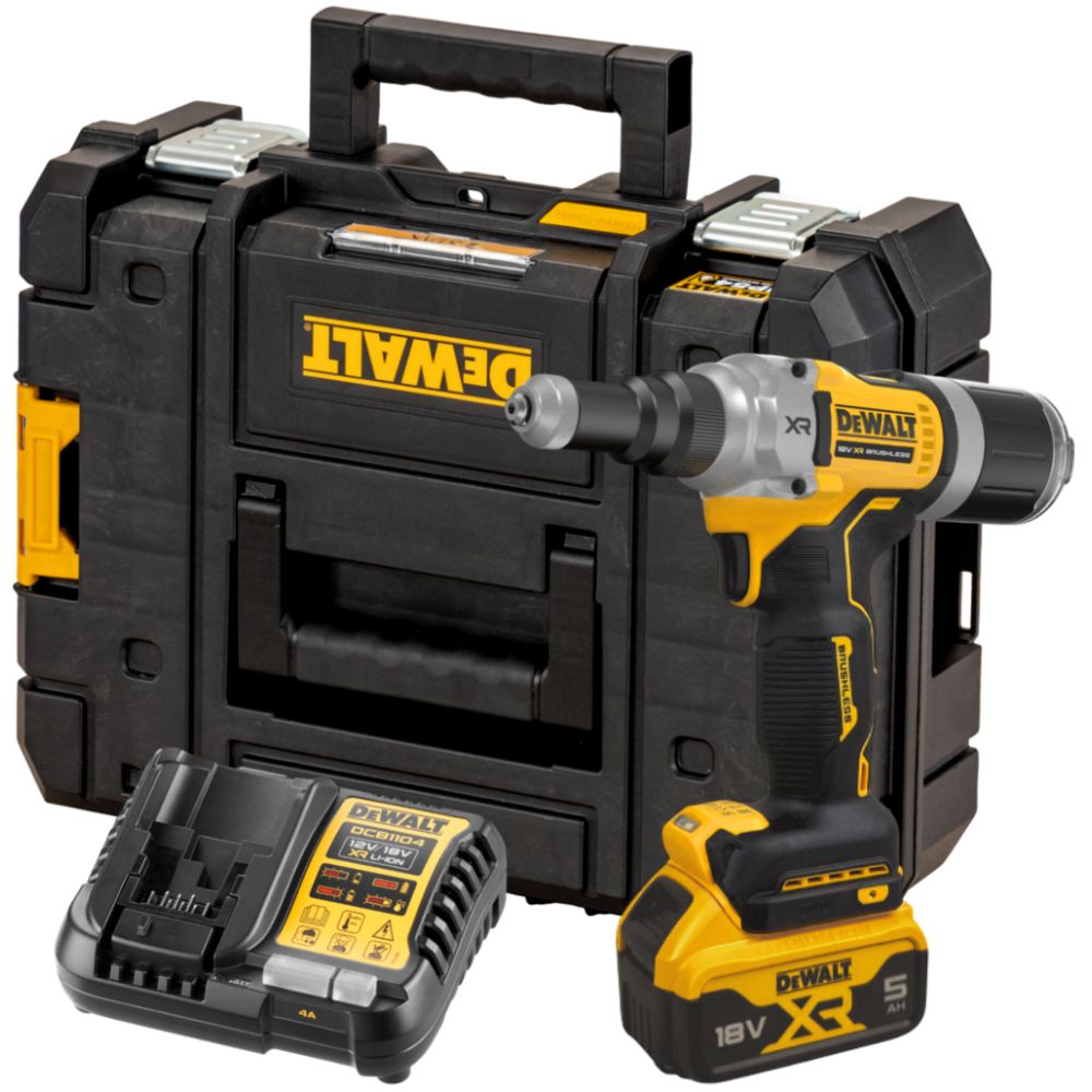 Аккумуляторный заклепочный пистолет DEWALT DCF414P1T, 18 В, в кейсе TSTAK (DCF414P1NT-XJ)