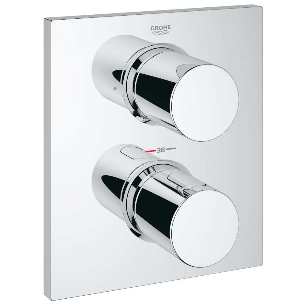 Внешняя часть термостата для ванны GROHE Grohtherm F на 2 потребителя, хром (27618000)