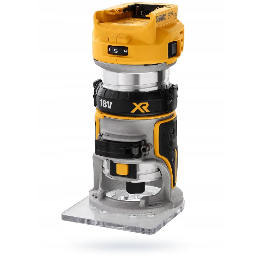 Аккумуляторный вертикальный фрезер DEWALT DCW604P2, 18 В, 25500 об/мин, 55 мм, с 2 АКБ 5 Ач и ЗУ, в кейсе TSTAK (DCW604P2-QW)