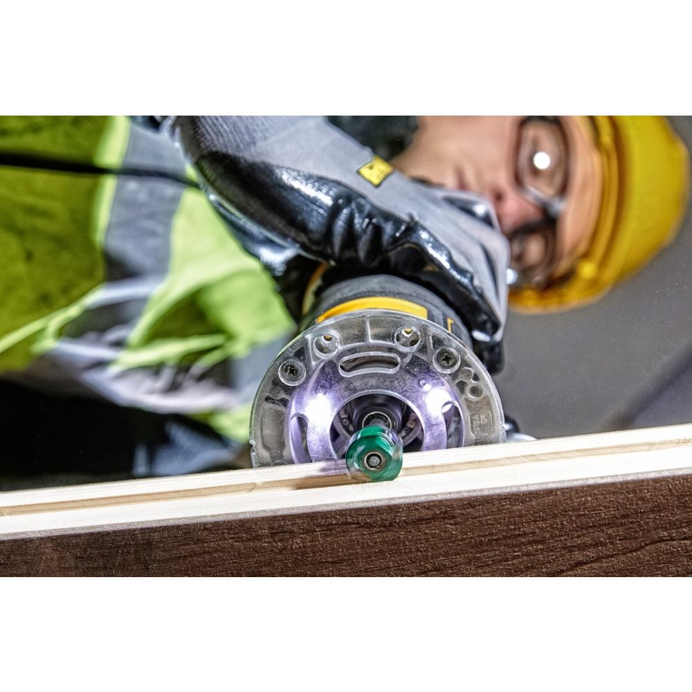 Аккумуляторный вертикальный фрезер DEWALT DCW604P2, 18 В, 25500 об/мин, 55 мм, с 2 АКБ 5 Ач и ЗУ, в кейсе TSTAK (DCW604P2-QW)