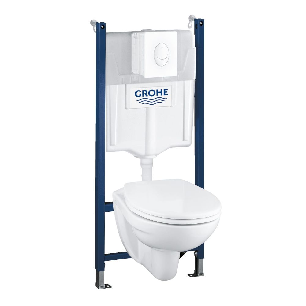 Комплект инсталляции GROHE Solido Compact 4 в 1 с подвесным унитазом Lecico Perth и панелью смыва Skate Air (39117000)