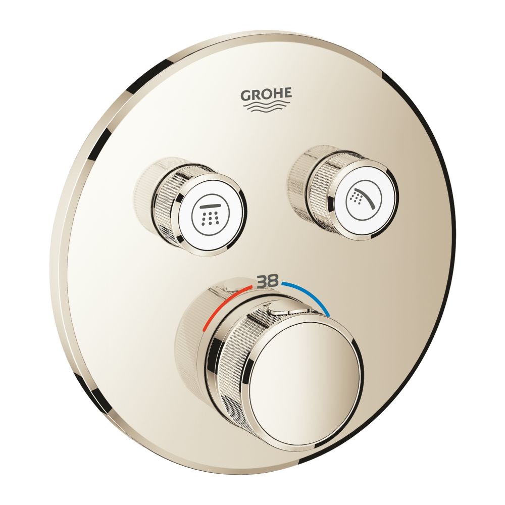 Внешняя часть термостата для ванны и душа GROHE Grohtherm SmartControl на 2 потребителя, круглая, никель глянец (29119BE0)