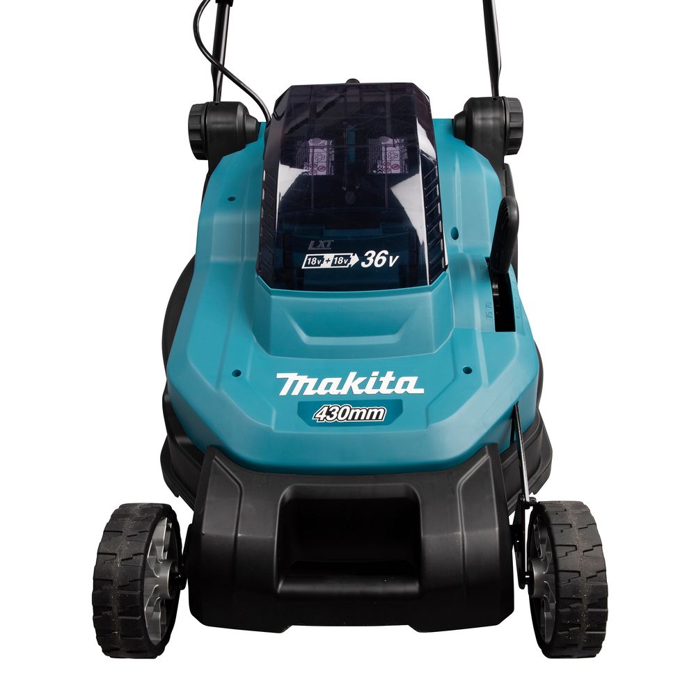 Аккумуляторная газонокосилка Makita LXT 2x18 В, 43 см, 50 л, с 2 АКБ 5 Ач и ЗУ, DLM432PT2