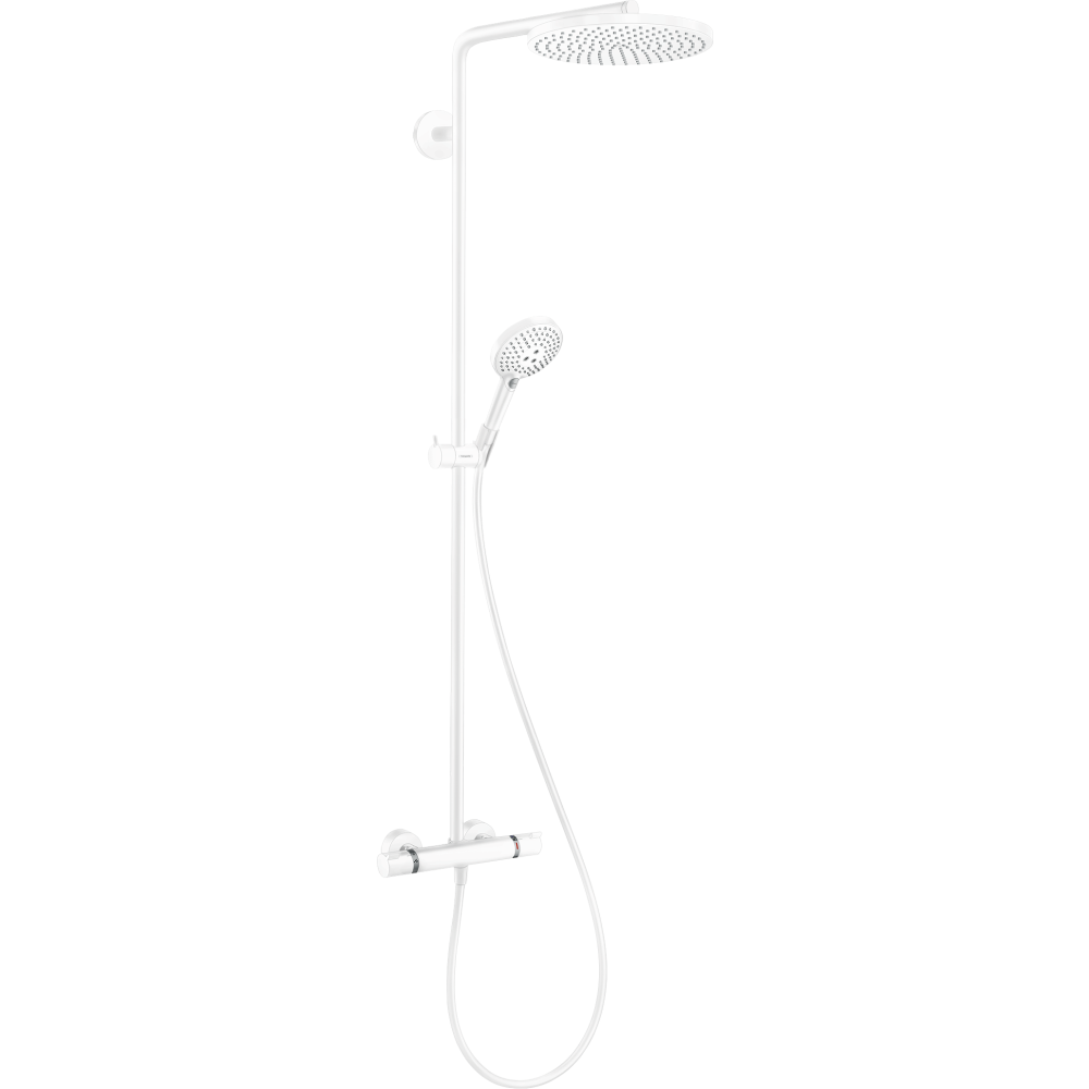 Душевая система hansgrohe Raindance Select S 240 1jet PowderRain с термостатом 27633700, матовый белый