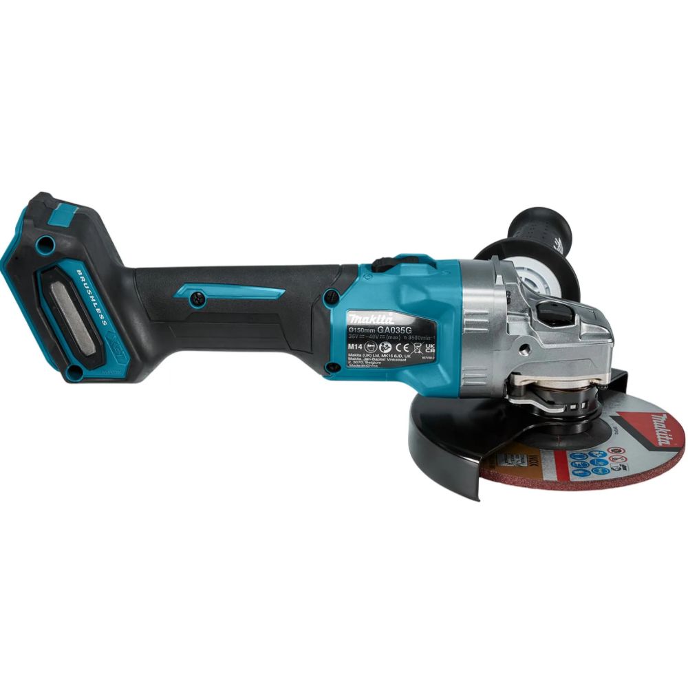 Аккумуляторная угловая шлифмашина Makita GA035GZ, 40 В, 150 мм, 8500 об/мин, без АКБ и ЗУ