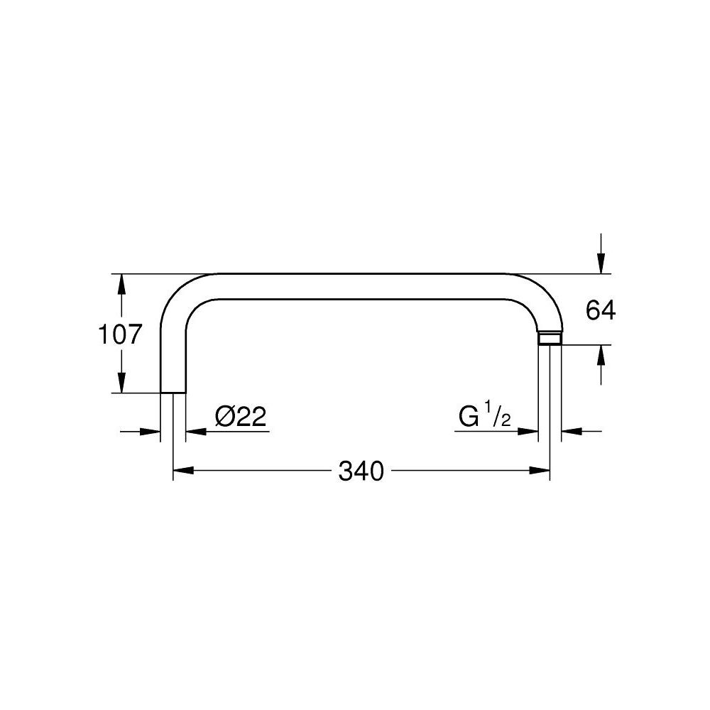 Душевой кронштейн GROHE Rainshower для душевой системы, хром (14014000)