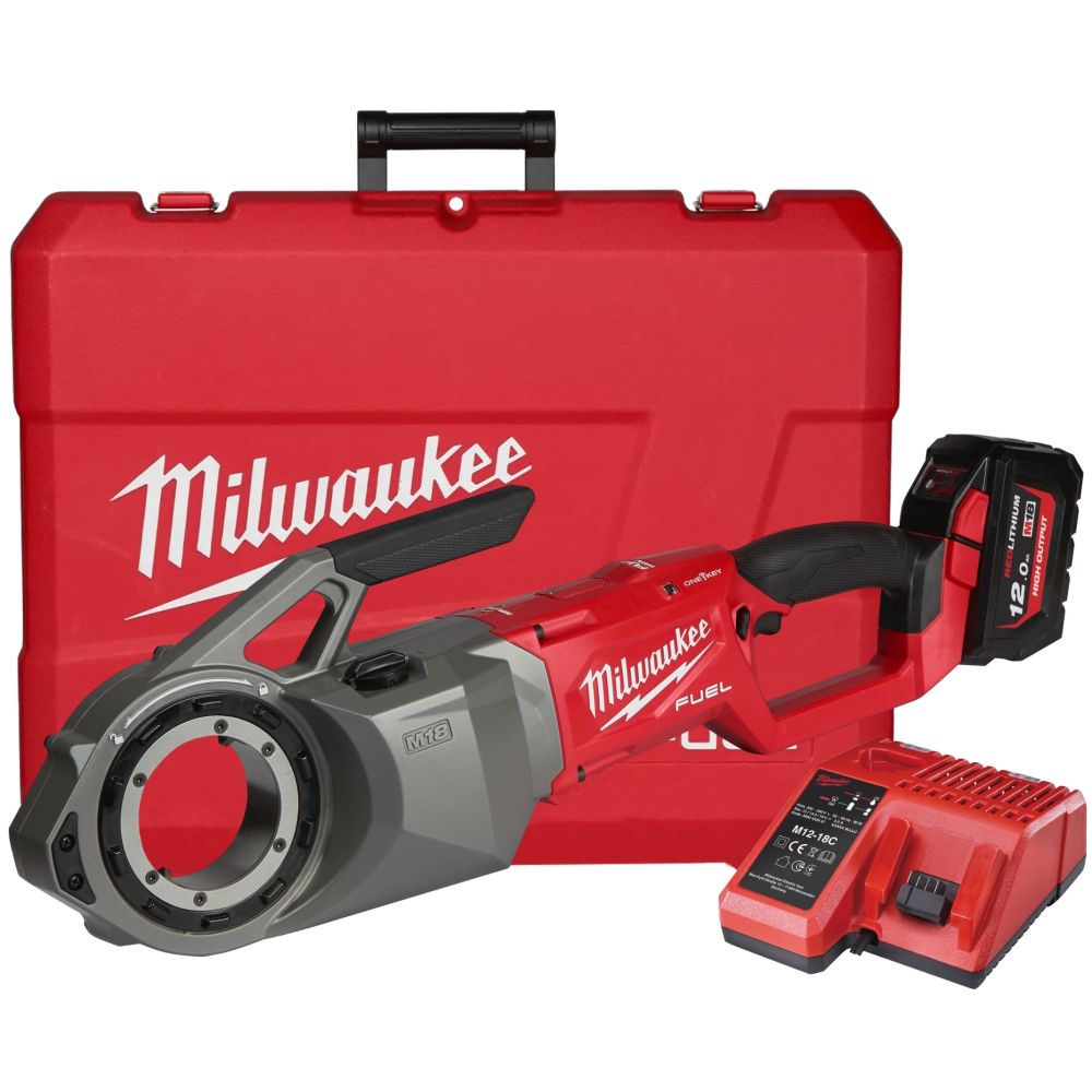 Аккумуляторный резьбонарезной инструмент Milwaukee M18 FPT2-121C, для труб 2", 18 В, c АКБ 12 Ач и ЗУ, в кейсе, 4933478597