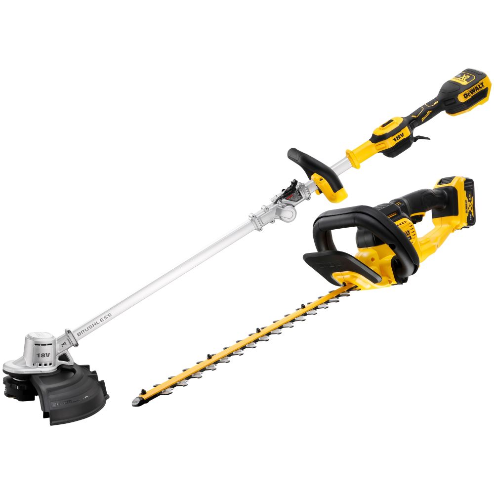 Аккумуляторный набор садовой техники DEWALT, 18 В: кусторез DCMHT563 + триммер DCMST561, с АКБ 5 Ач и ЗУ