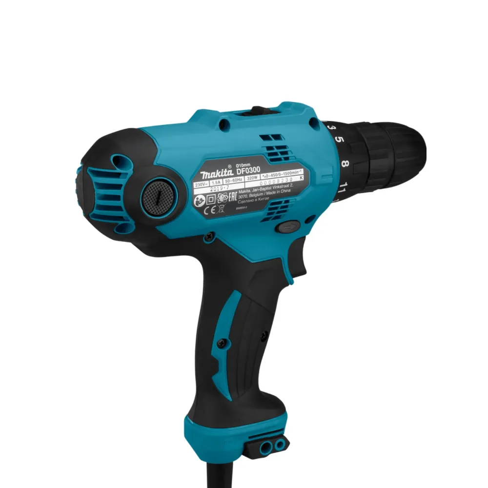 Дрель-шуруповерт Makita DF0300X3, 320 Вт, 1500 об/мин