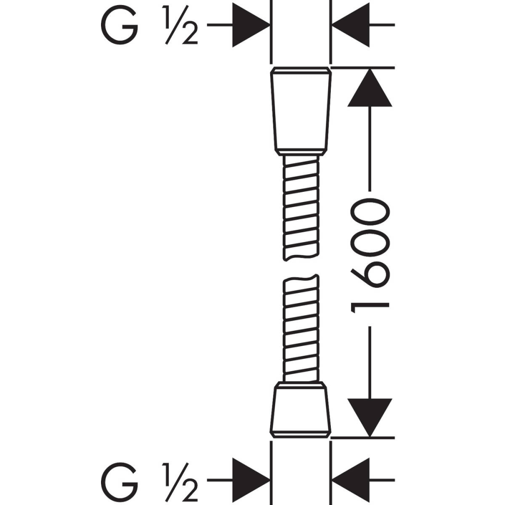 Душевой шланг hansgrohe Sensoflex 160 см с защитой от перекручивания 28136000, хром