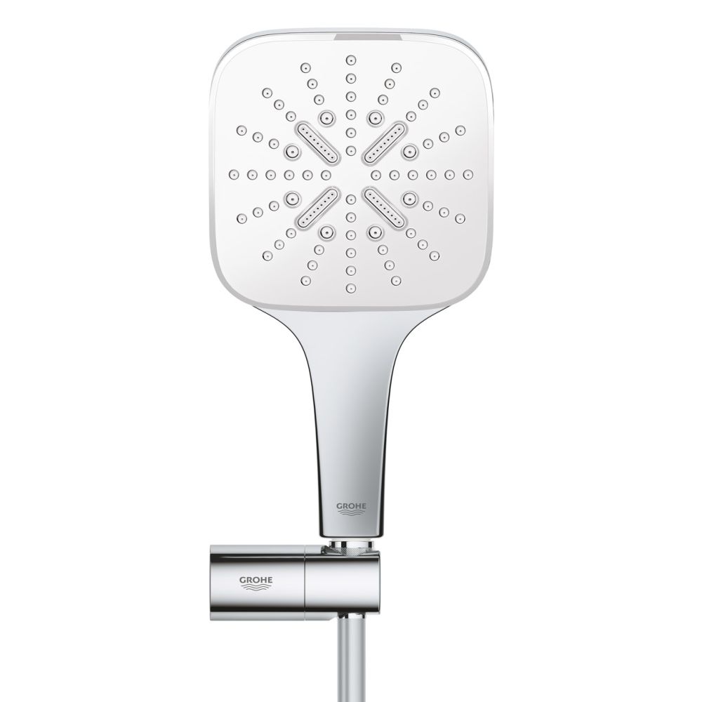 Душевой набор GROHE Rainshower SmartActive 130 Cube, 3 режима, 1500 мм, 9,5 л/мин, белая луна (26588LS0)