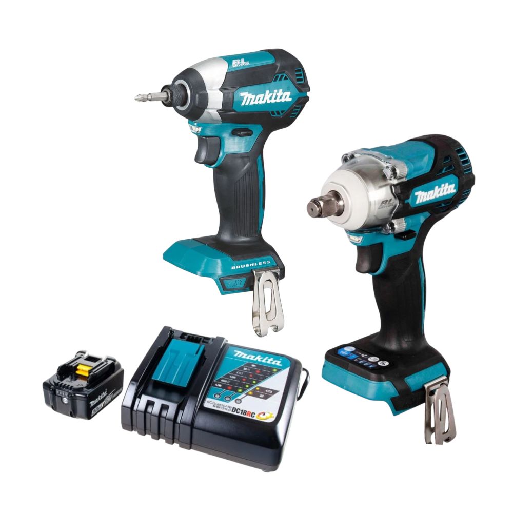 Набор электроинструмента Makita PT1464 18 В: гайковерт DTW300Z + ударный шуруповерт DTD153Z, с АКБ 3 Ач и ЗУ