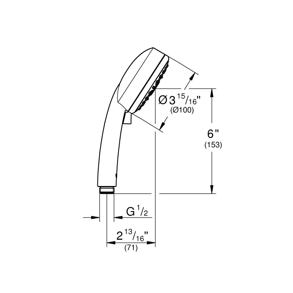 Ручной душ GROHE Tempesta Cosmopolitan 100, 4 режима, хром/белый (27575002/U), уцененный товар