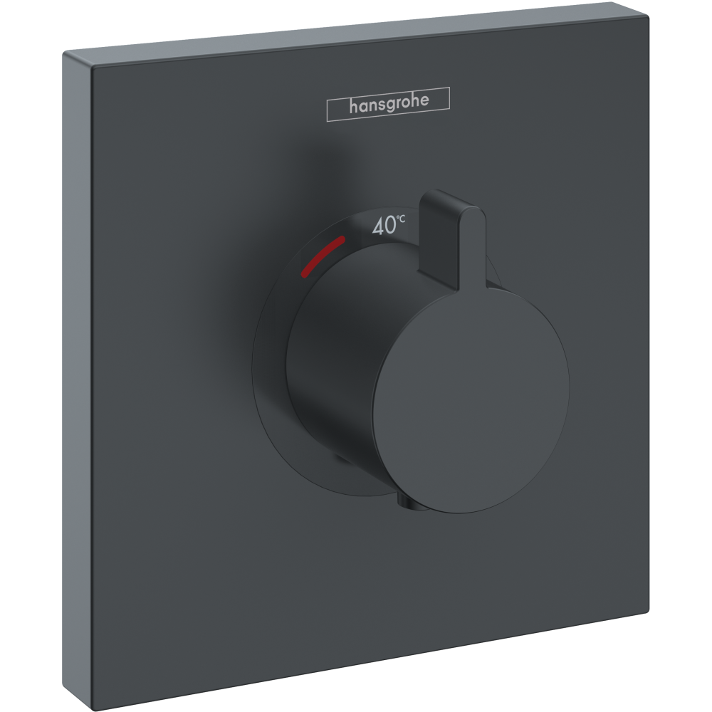 Внешняя часть термостата для душа hansgrohe ShowerSelect HighFlow скрытого монтажа 15760670, матовый черный