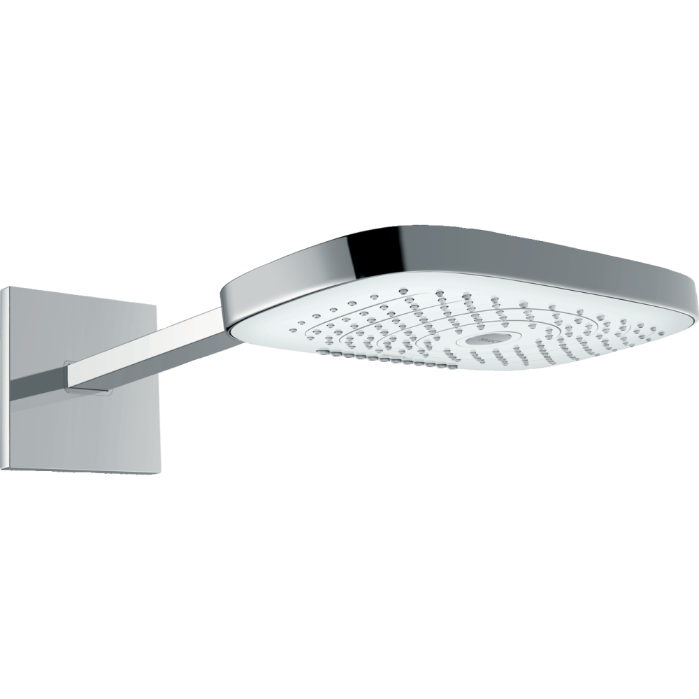Верхний душ hansgrohe Raindance Select E 300 3jet с настенным кронштейном скрытого монтажа 26468400, белый/хром