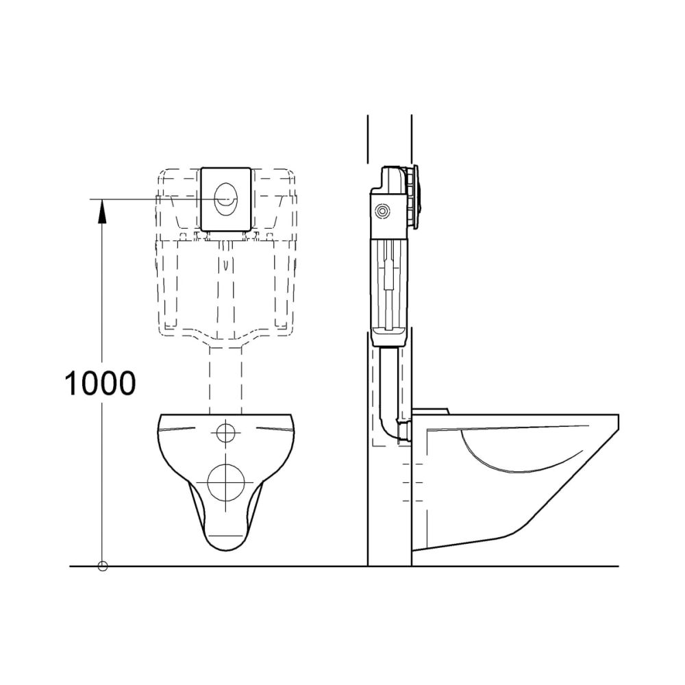 Комплект инсталляции для унитаза, GROHE Rapid SL 4 в 1 с панелью смыва Skate Air, хром (38750001)