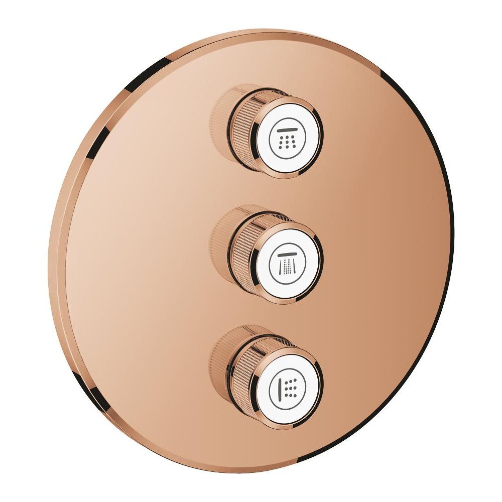 Внешняя часть переключателя потоков GROHE Grohtherm SmartControl на 3 потребителя, теплый закат глянец (29122DA0)