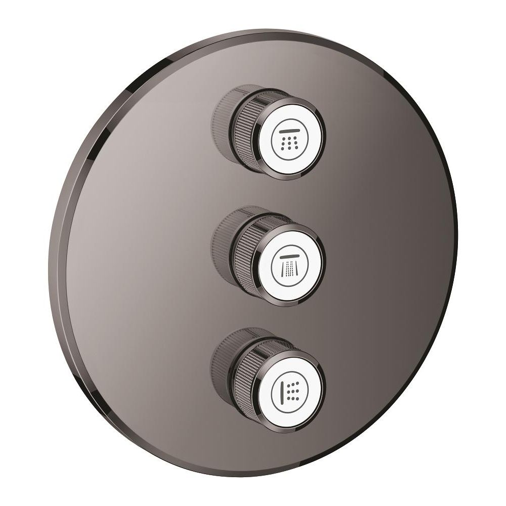 Внешняя часть переключателя потоков GROHE Grohtherm SmartControl на 3 потребителя, темный графит глянец (29122A00)