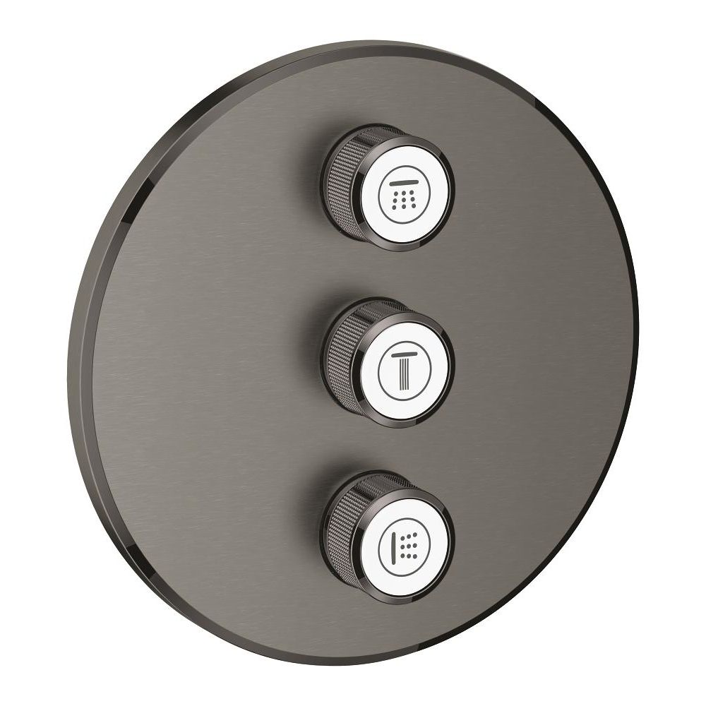 Внешняя часть переключателя потоков GROHE Grohtherm SmartControl на 3 потребителя, темный графит матовый (29122AL0)