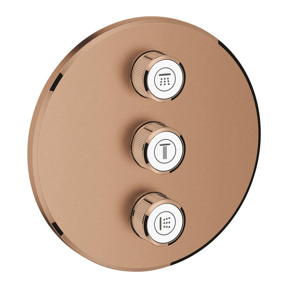 Внешняя часть переключателя потоков GROHE Grohtherm SmartControl на 3 потребителя, теплый закат матовый (29122DL0)