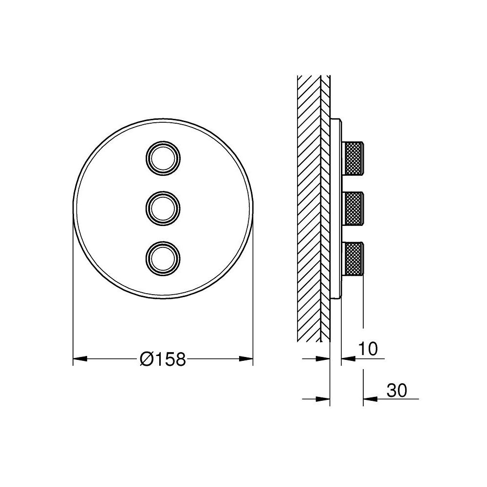 Внешняя часть переключателя потоков GROHE Grohtherm SmartControl на 3 потребителя, теплый закат матовый (29122DL0)
