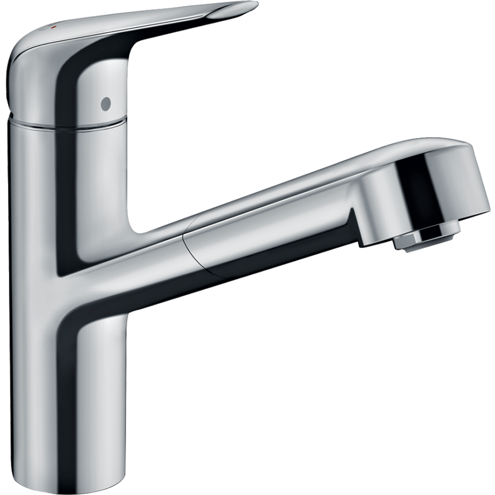 Смеситель для кухонной мойки hansgrohe Focus M42 150, с вытяжным изливом 1jet 71814000, хром