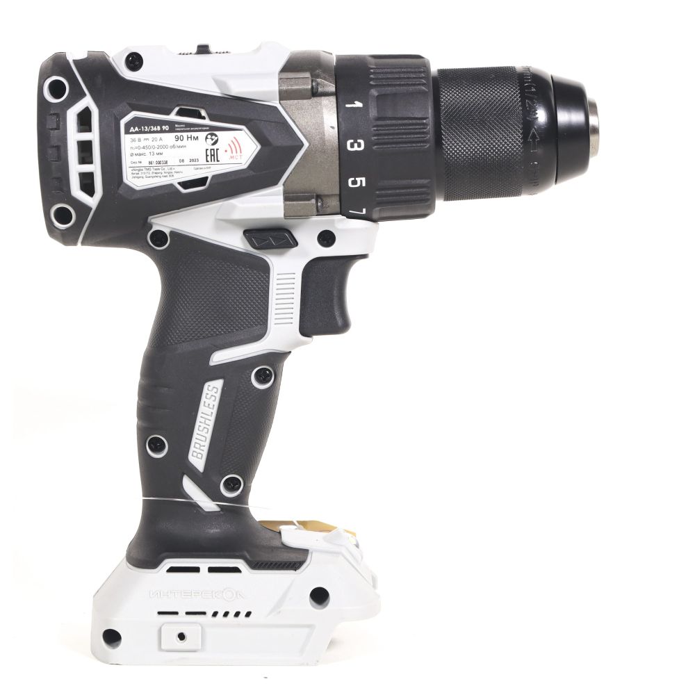 Аккумуляторная дрель-шуруповерт ИНТЕРСКОЛ ДА-13/36В 90, 36 В, 2000 об/мин, без АКБ и ЗУ (861.0.0.70)