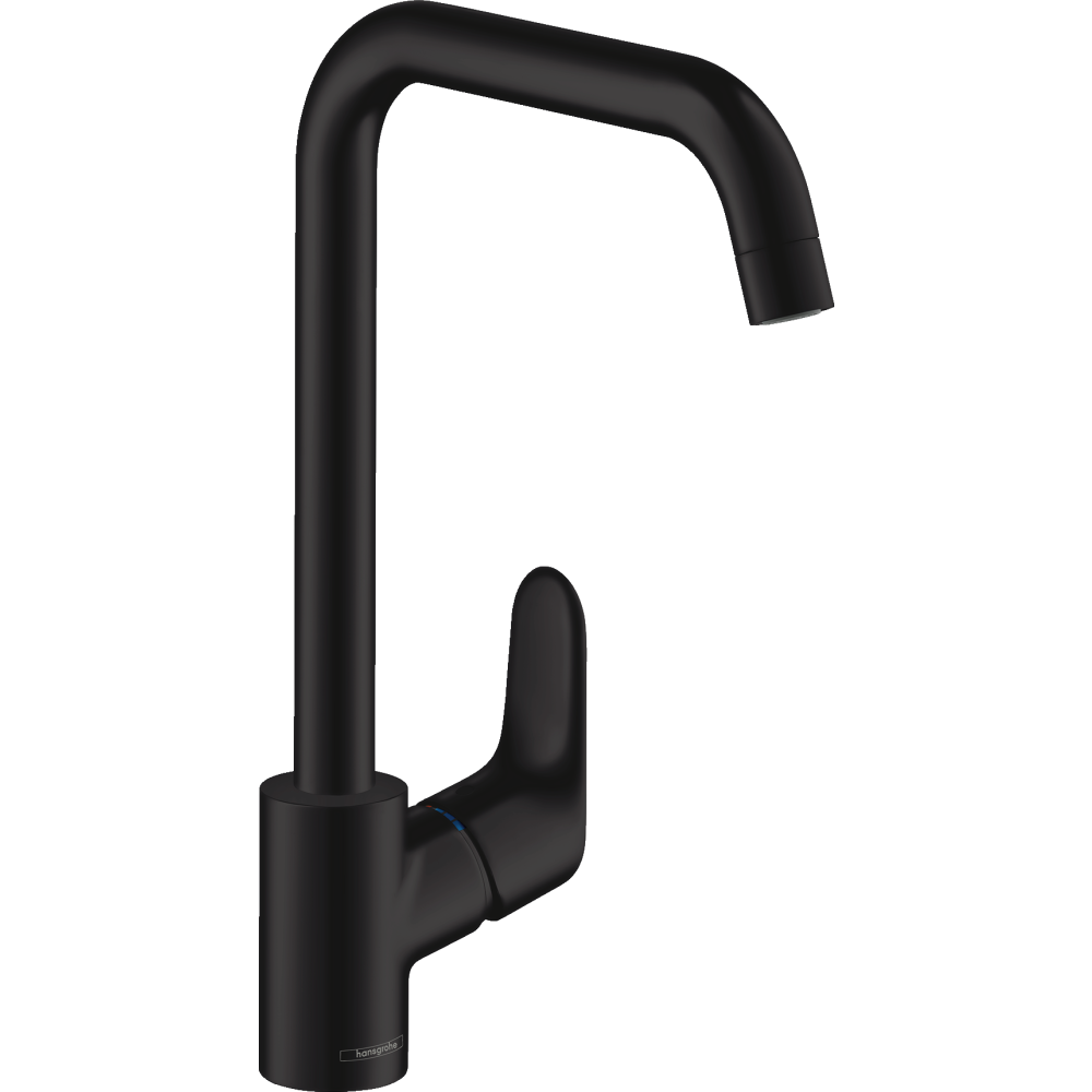 Смеситель для кухонной мойки hansgrohe Focus M41 260 с поворотным изливом 31820670, матовый черный