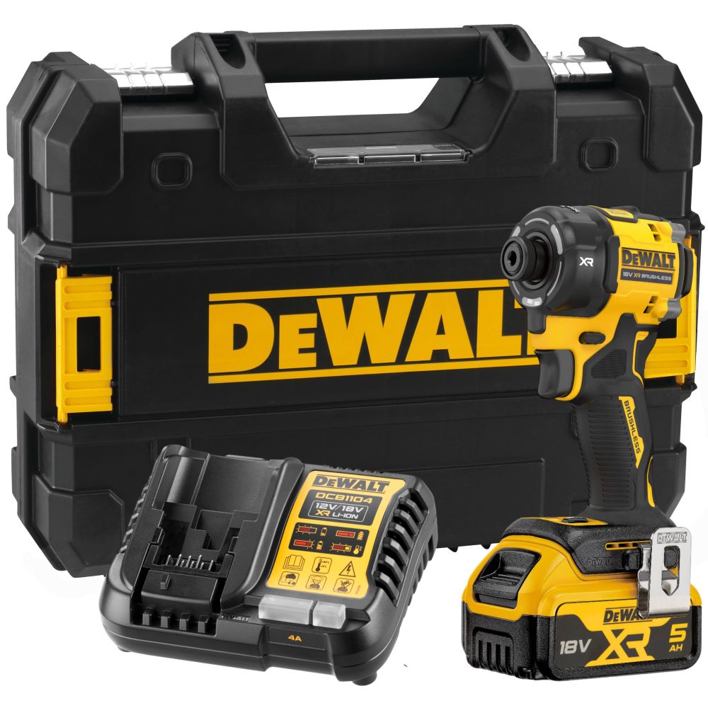 Аккумуляторный масляный шуруповерт DEWALT DCF870P1T, 18 В, 56 Нм, 4200 уд/мин, с АКБ 5 Ач и ЗУ, в кейсе TSTAK (DCF870P1NT-XJ)