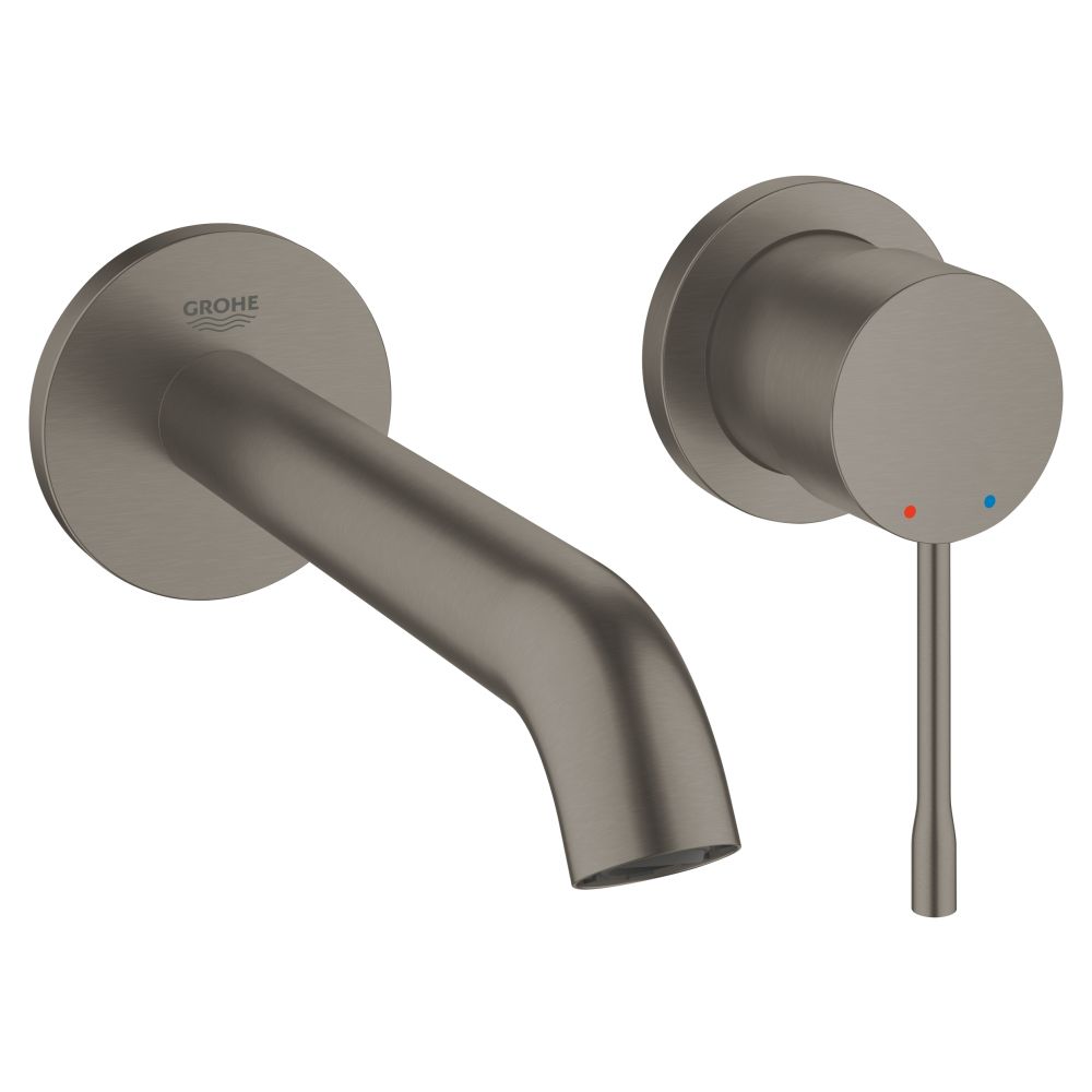 Внешняя часть смесителя для раковины GROHE Essence на 2 отверстия, M-Size, темный графит матовый (19408AL1)